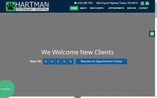 Hartman Veterinary Hospital website