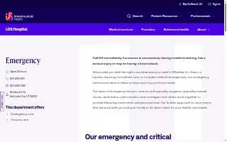 Intermountain Health LDS Hospital Emergency Services website