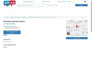 Michelle Beauty Salon website