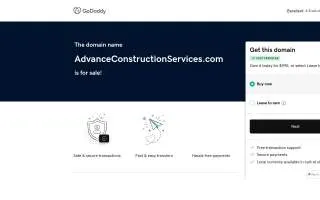 Advance Construction Services website