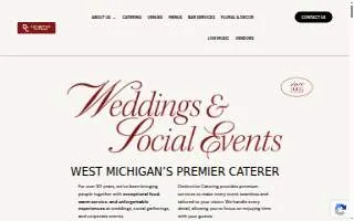 Distinctive Catering & Events website