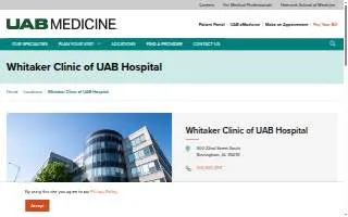 The Whitaker Clinic of UAB Hospital website