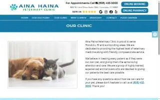 Aina Haina Veterinary Clinic website