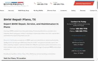 Bimmer Repair of Plano website