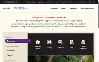 Registrar website
