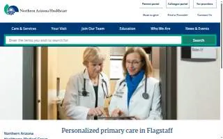 Primary Care at Northern Arizona Healthcare website