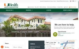 UHealth Fort Lauderdale website