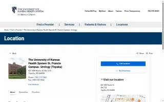 The University of Kansas Health System St. Francis Campus- Urology website