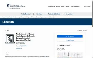 The University of Kansas Health System St. Francis Campus Outpatient Laboratory (Hospital) website