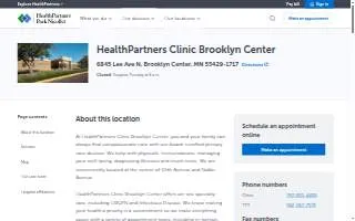 HealthPartners Clinic Brooklyn Center website