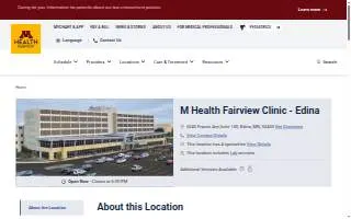 M Health Fairview Clinic - Edina website