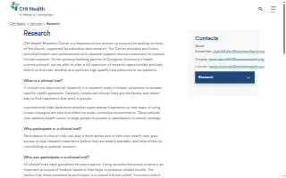 CHI Health Research Center at St. Francis website