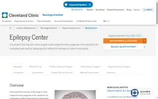Cleveland Clinic Epilepsy Center website