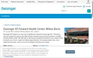 Geisinger 65 Forward Health Center website