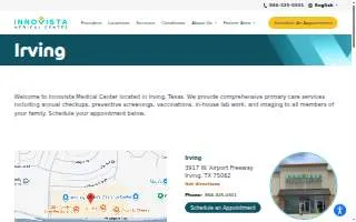 Innovista Medical Center - Irving website