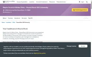 Baylor Scott & White Clinic - Round Rock 300 University website