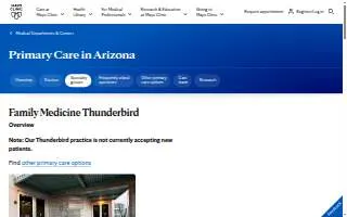 Mayo Clinic Family Medicine - Thunderbird website
