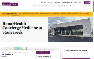 HonorHealth Concierge Medicine at Stonecreek website