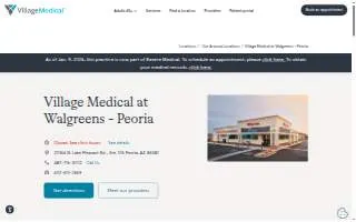 Village Medical at Walgreens of Peoria website
