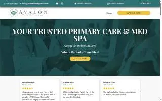 Avalon Family Care website