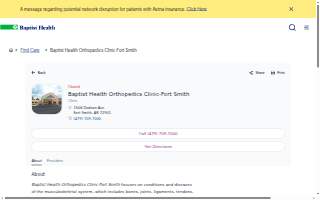 Baptist Health Orthopedics Clinic-Fort Smith