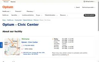 Optum - Civic Center California website