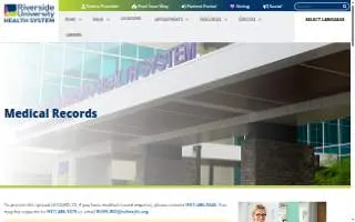 Riverside University Health System medical records website