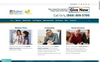 Radiant Health Centers website
