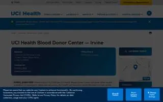 UCI Health Blood Donor Center — Irvine website
