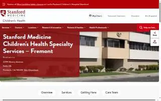 Stanford Medicine Children's Health Specialty Services - Fremont website