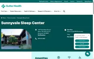 Sunnyvale Sleep Center website