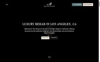 House Of Life - Luxury Rehab Center In Los Angeles website