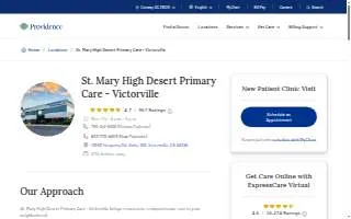 St. Mary High Desert Primary Care - Victorville website