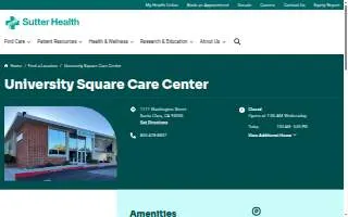 University Square Care Center website