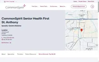 CommonSpirit Senior Health First St. Anthony website