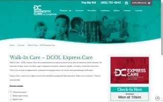 Walk-In Clinic website