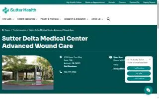 Sutter Delta Medical Center Advanced Wound Care website