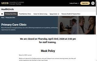 UCCS HealthCircle Primary Care Clinic in the Lane Center