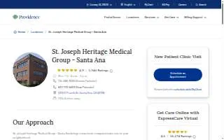 St. Joseph Heritage Medical Group - Santa Ana website