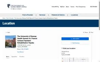 The University of Kansas Health System St. Francis Campus Inpatient Rehabilitation Topeka website