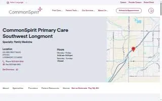 CommonSpirit Primary Care Southwest Longmont website