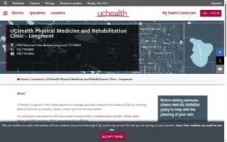 UCHealth Physical Medicine and Rehabilitation Clinic - Longmont website