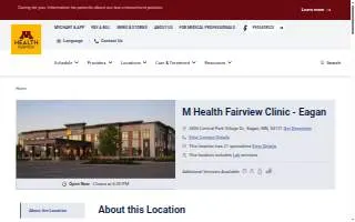 M Health Fairview Clinic - Eagan website