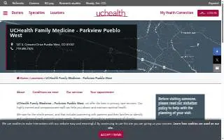 UCHealth Family Medicine - Parkview Pueblo West Hospital website