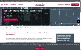 UCHealth Internal Medicine - East Loveland website