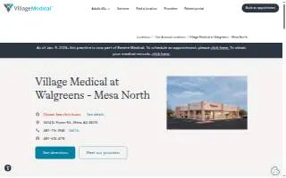 Village Medical at Walgreens - Mesa North website