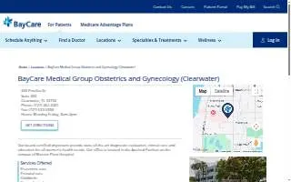 BayCare Medical Group Obstetrics and Gynecology (Clearwater) website
