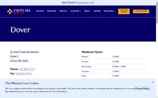 Excelsia Injury Care Dover website