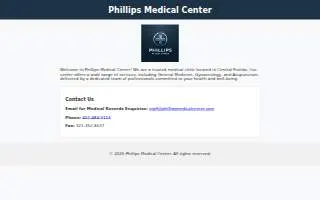 Phillips Medical Center website