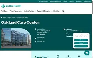 Oakland Care Center website